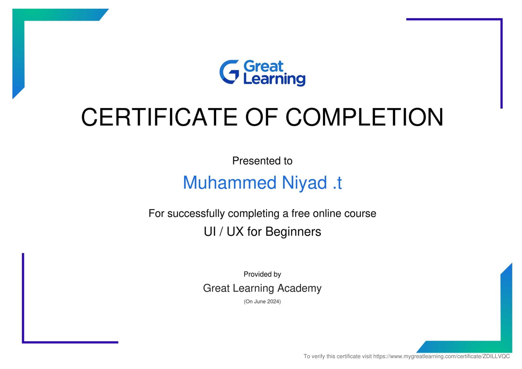 certificate of achievement